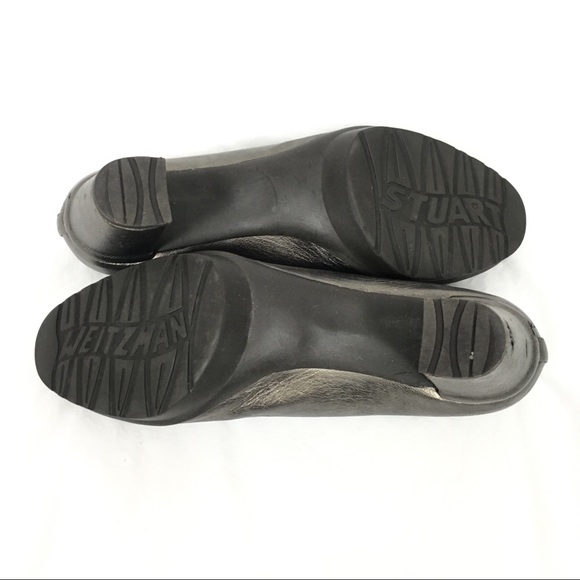 ⭐️SALE⭐️ Stuart Weitzman Metallic Leather Block Heel Pump - Picture 8 of 8